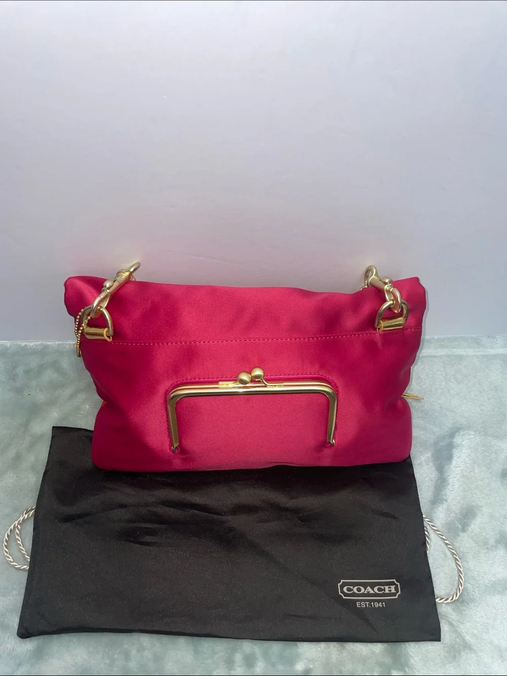 Coach ‘Amanda’ Satin Foldover Clutch